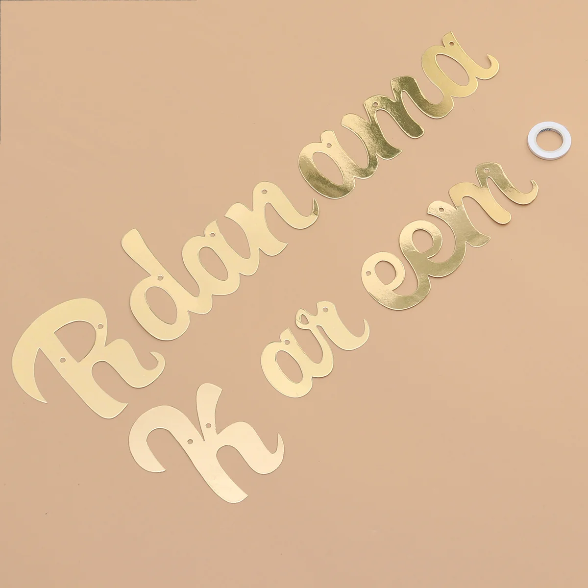 لافتة حروف رمضانية بألوان ذهبية حية، إكليل الرايات لعيد سعيد، ديكور حفلات أقل من بايرم للاستخدام الداخلي والخارجي #6