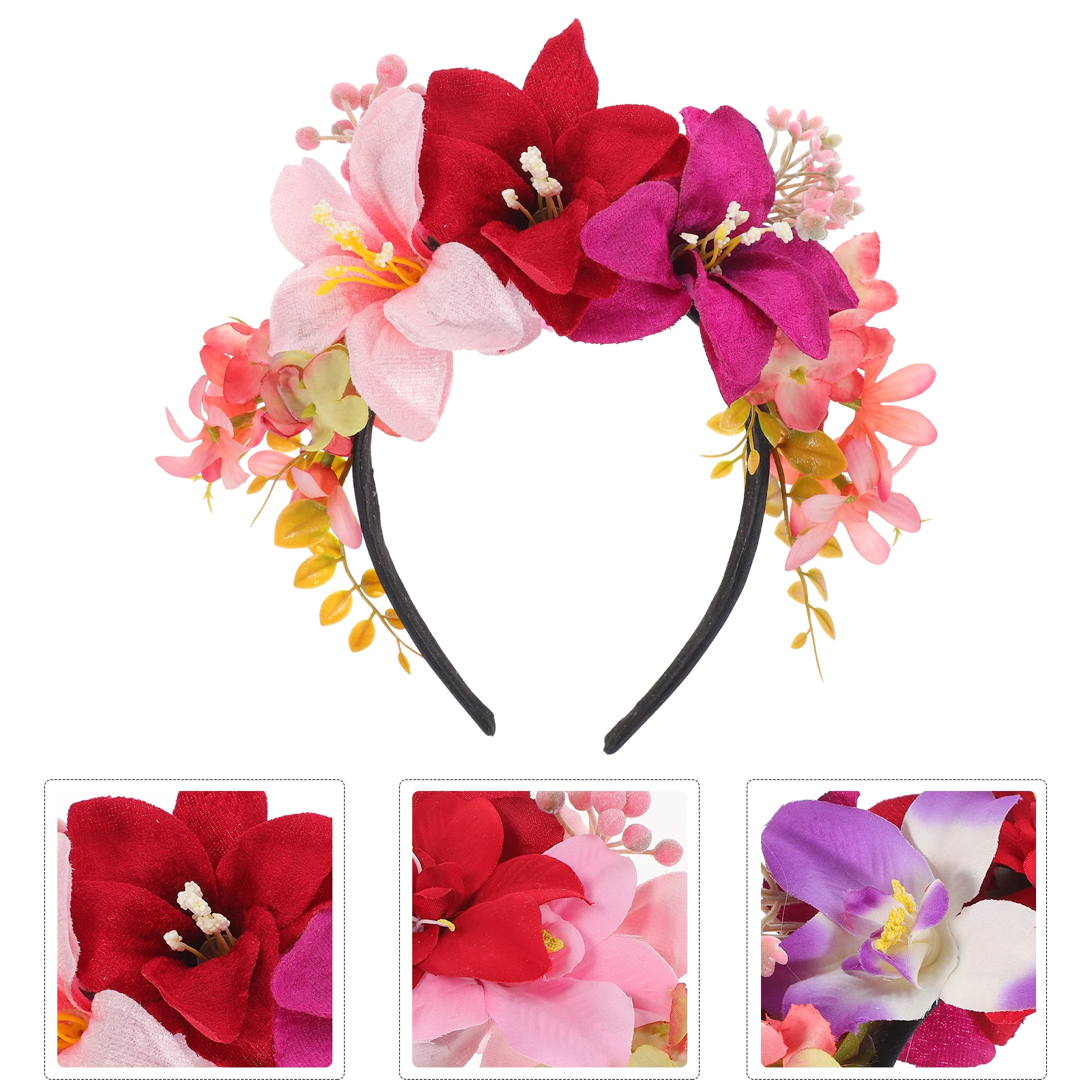

Artificial Flower Headband Valentine Adults Fabric Funny Red Party Headdress Wedding Accessories Women Girls Holiday Hair Tools