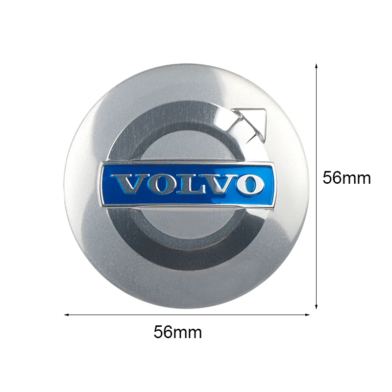 4 Stück 56/60 mm Auto-Radnabenabdeckungen, Ersatz-Emblem für Volvo Rdesign T6 AWD C30 C70 S40 S60 S70 S80 S90 V40 V50 T6