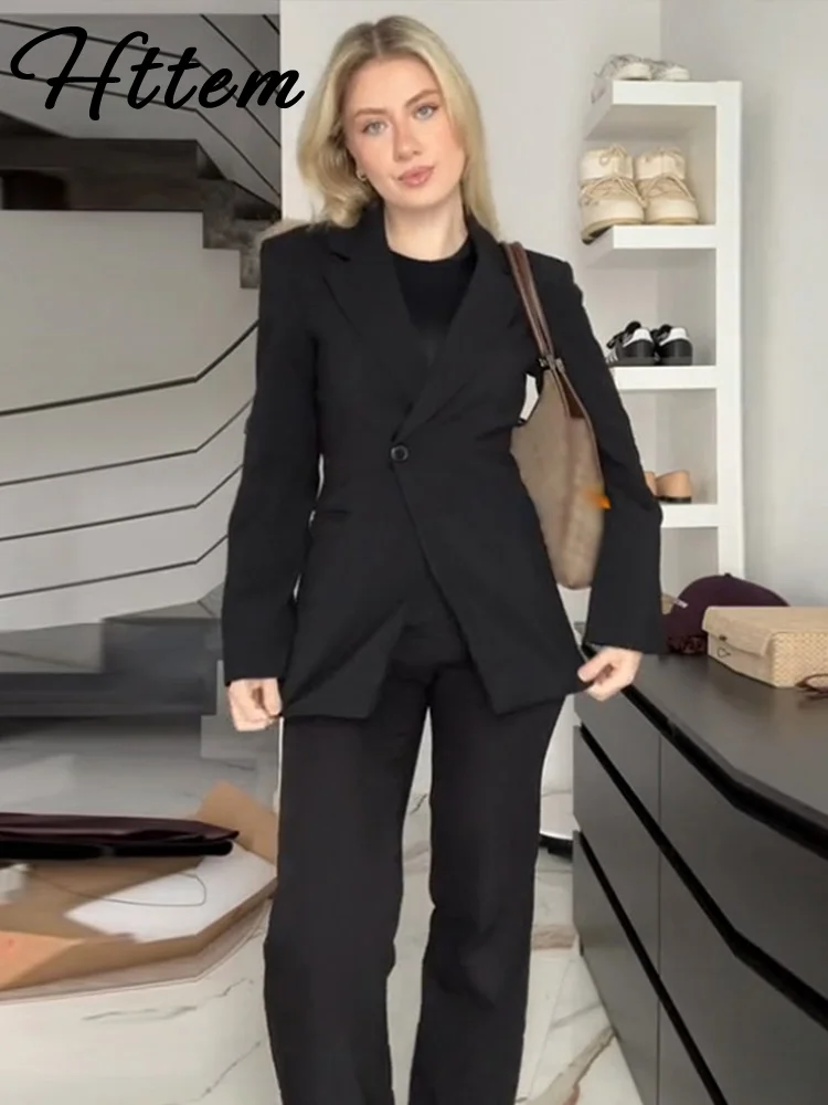 

Casual Blazer Coat Women Lapel Long Sleeve One Button Suit Jacket Female 2025 Autumn Lady Office Commute Outwear