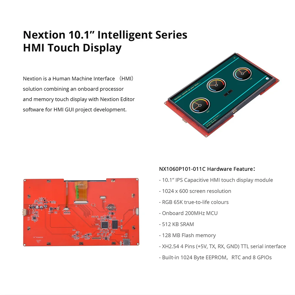 NEXTION 10.1'' LCD Display Module NX1060P101-011C- I HMI Capacitive Touch Display Multifunction Screen Intelligent Series