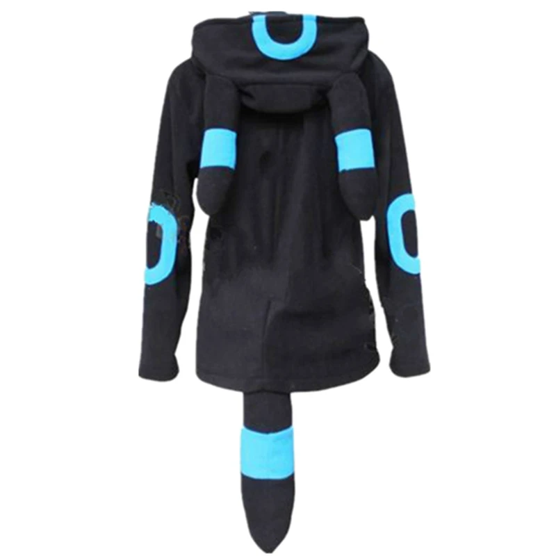 Vrouwen Leuke Katoenen Blend Lange Mouwen Anime Cartoon Umbreon Hoodies Pullover Tops Jacket Jassen Sweatshirt Uitloper