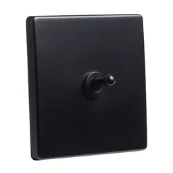 Wall Light Brass Lever Toggle Switch Black Matte Panel 10A 110-220V For Home Improvement