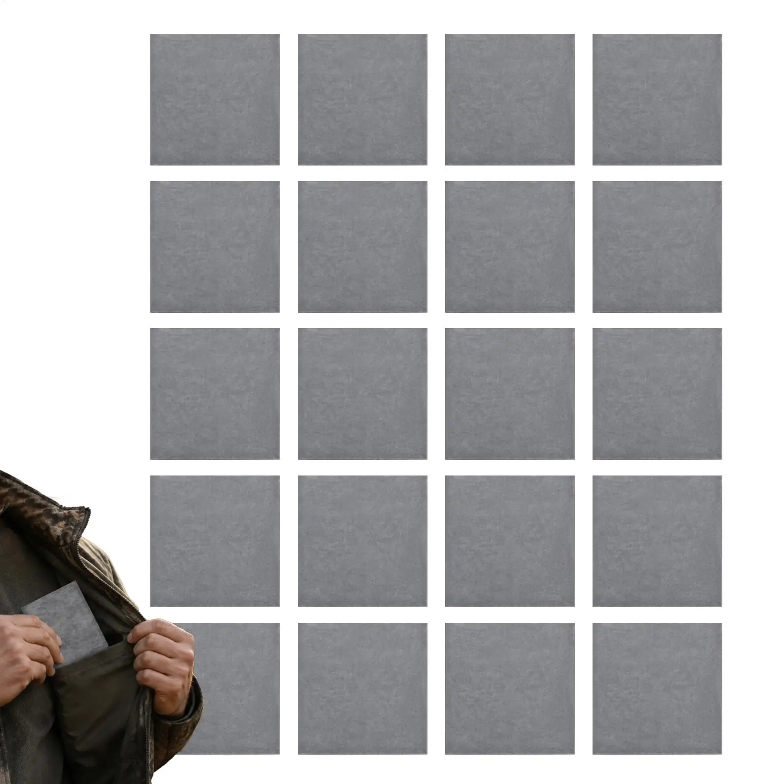 20Pcs All-Weather Outdoor Scent Absorbing Pads 10cm Non-Woven Fabric Carbon Sheets Effective Odor Eliminator Accessory Reusable