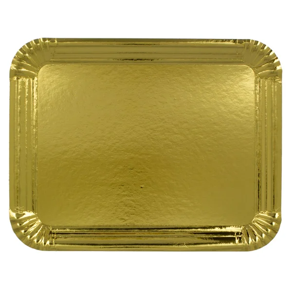 MONOUSO | Bandeja de Cartón Rectangular Dorada 10x16cm (100 Uds)