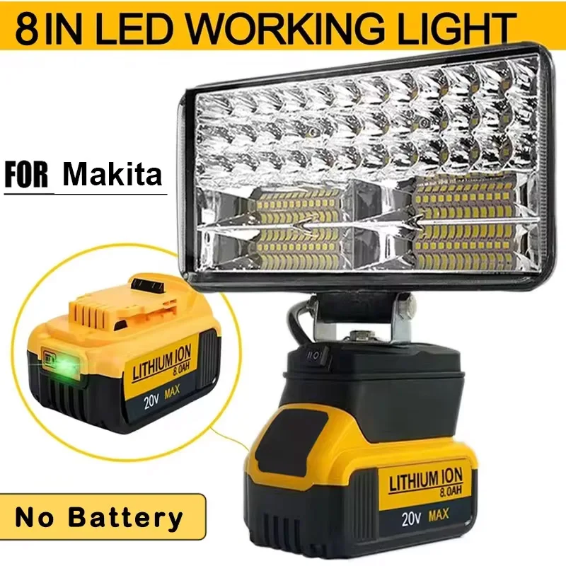 3/4/5/8Inch Work Light Spotlights Cordless Outdoor LED Work Fishing Handheld Emergency Tool Light Compatible for Makita Battery