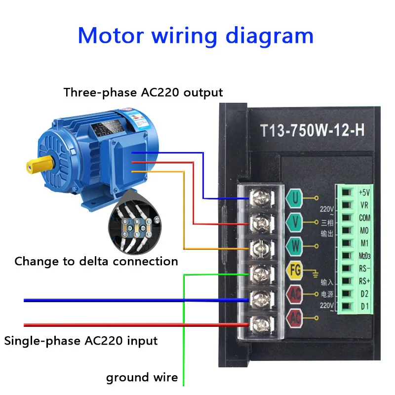 New 0.2KW inverter 220V input three-phase output 200W motor governor