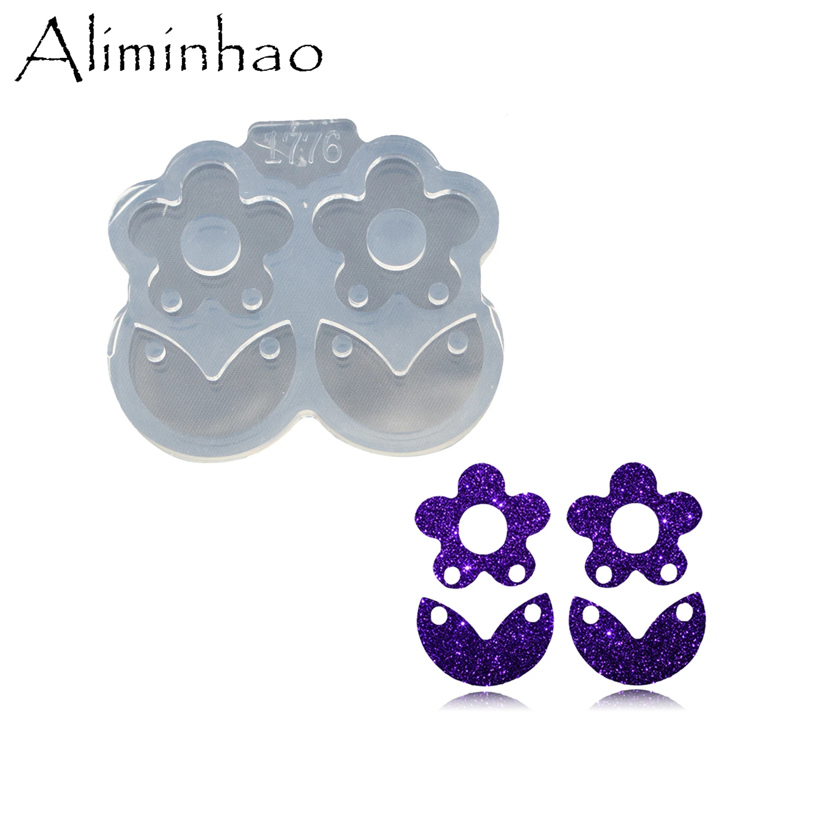 DY1776 פרח עגילי שרף תבניות DIY, סיליקון אפוקסי תבניות אכיל ממתקי פולימר חימר שוקולד יצק עוגה