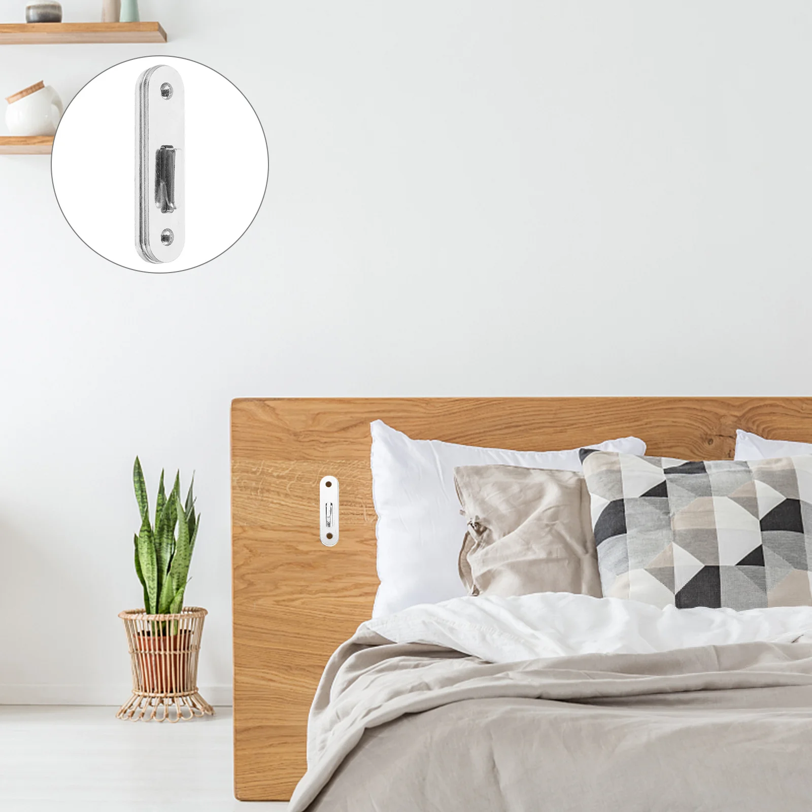 

4pcs Bed Rail Bracket Metal Hook Sturdy Bed Frame Connector Simple Design For Wood Beds Smooth Surface Easy Install