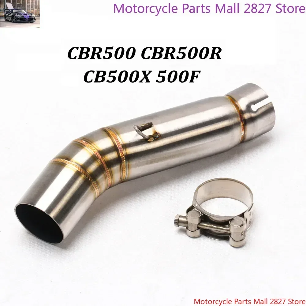 Modified Escape Muffler Motorcycle Exhaust Middle Link Pipe Stainless Steel Pipe For Honda CBR300 CBR300R CBR500R CB500X CB500F