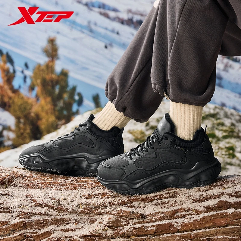 Xtep Casual Shoes For Women 2024 Winter Cotton Shoes Rebound Soft Leisure Durability Comfortable Warm Sneakers 876418370004