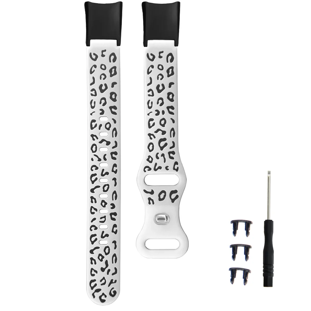 

Leopard Print Watch Strap For Honor Band 4/5 Quick Release Waterproof Silicone Adjustable Fashio Sport Smart Watch Band Unisex