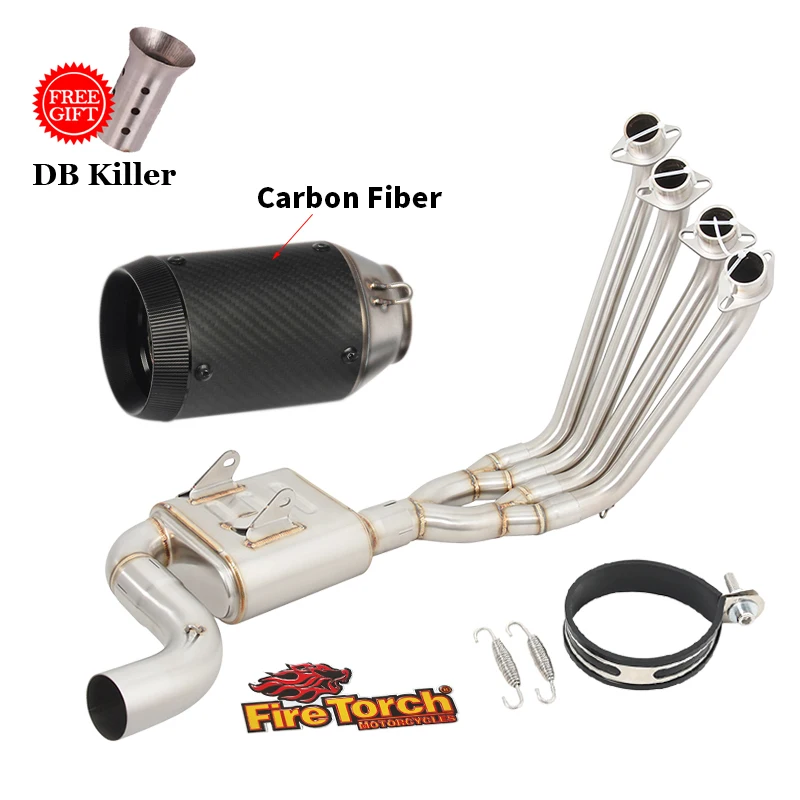 Slip On For Honda CBR650 CB650R CB650F CBR650F CBR 650 2014-2023 Full Motorcycle Exhaust System Front Link Pipe With DB Killer