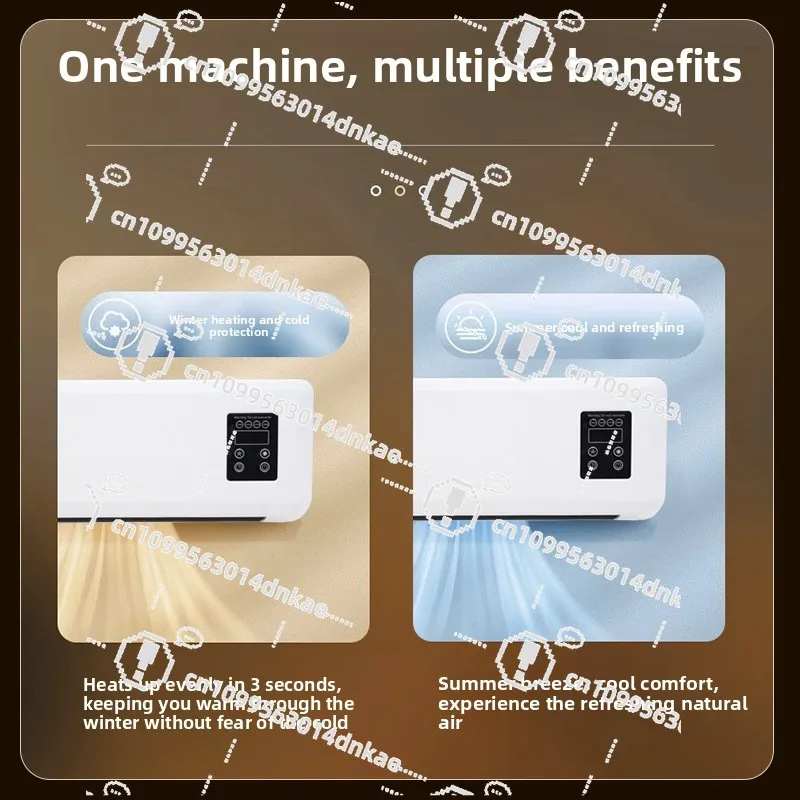 Dual-purpose Mobile Small Air Conditioner Hot Fan Bathroom Heater Household Bedroom Wall-mounted Heater Electric Heater
