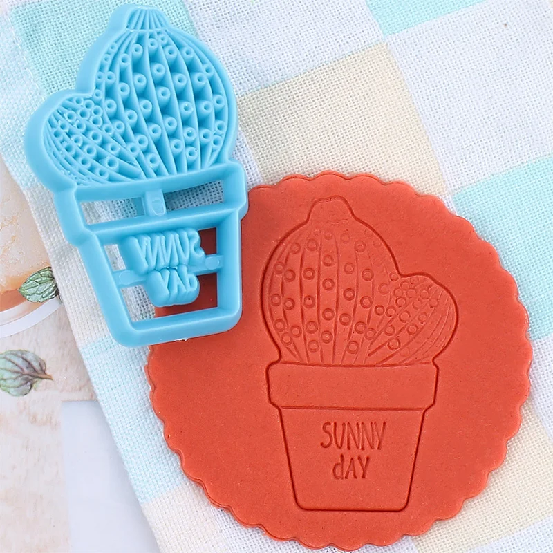 3Pcs Cactus Shape Cake Cookie Cutter Molds Embossing Chocolate DIY Fondant Mold Cake Decorating Tools Sugar Craft Biscuit Cutter