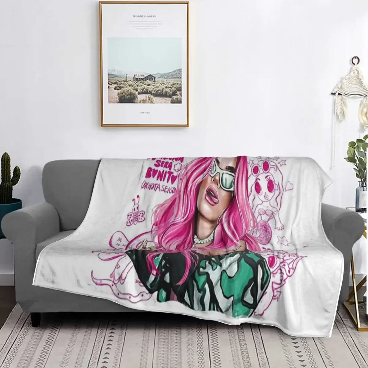 Manana Sera Bonito Colombian Music Singer Karol G Blanket Soft Warm Flannel Throw Blanket Plush for Bed room Picnic Home Couch