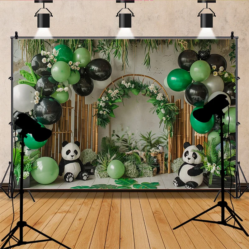 Baby Room Happy Birthday Photography Backdrops Props Newborn Party Decoration Balloons Arch Floral Theme Photo Background QQ-08