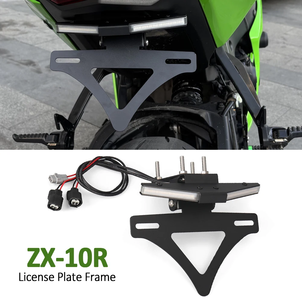 

For KAWASAKI Ninja ZX10RR ZX10R Motorcycle LED Light Tail Tidy License Plate Holder ZX 10R 10RR ZX-10R ZX-10RR Fender Eliminator