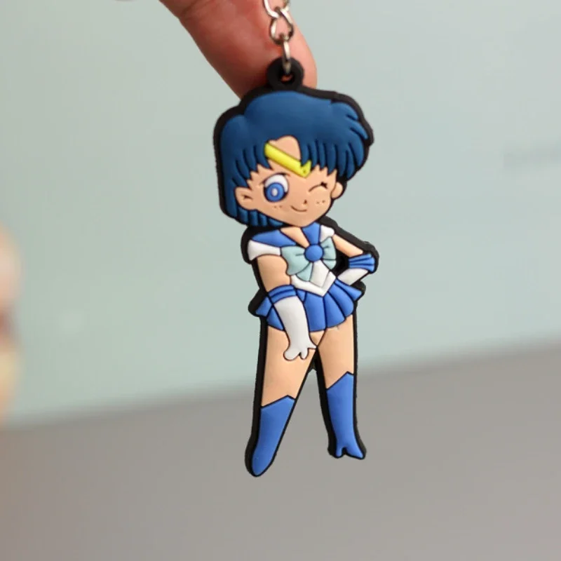 MINISO Cute Anime Sailor Moon Character Keychain for Girls Backpack Key Ring Car Key Pendant Decoration High Quality Presents