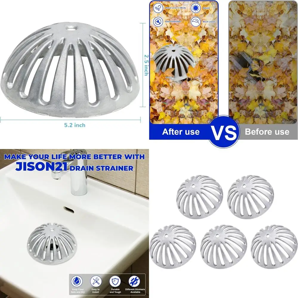 

Heavy-Duty Dome Sink Strainer Cover, 5-1/4 Diameter x 2-1/4H, for Kitchen, Bar, Outdoor, Garden, and Bath
