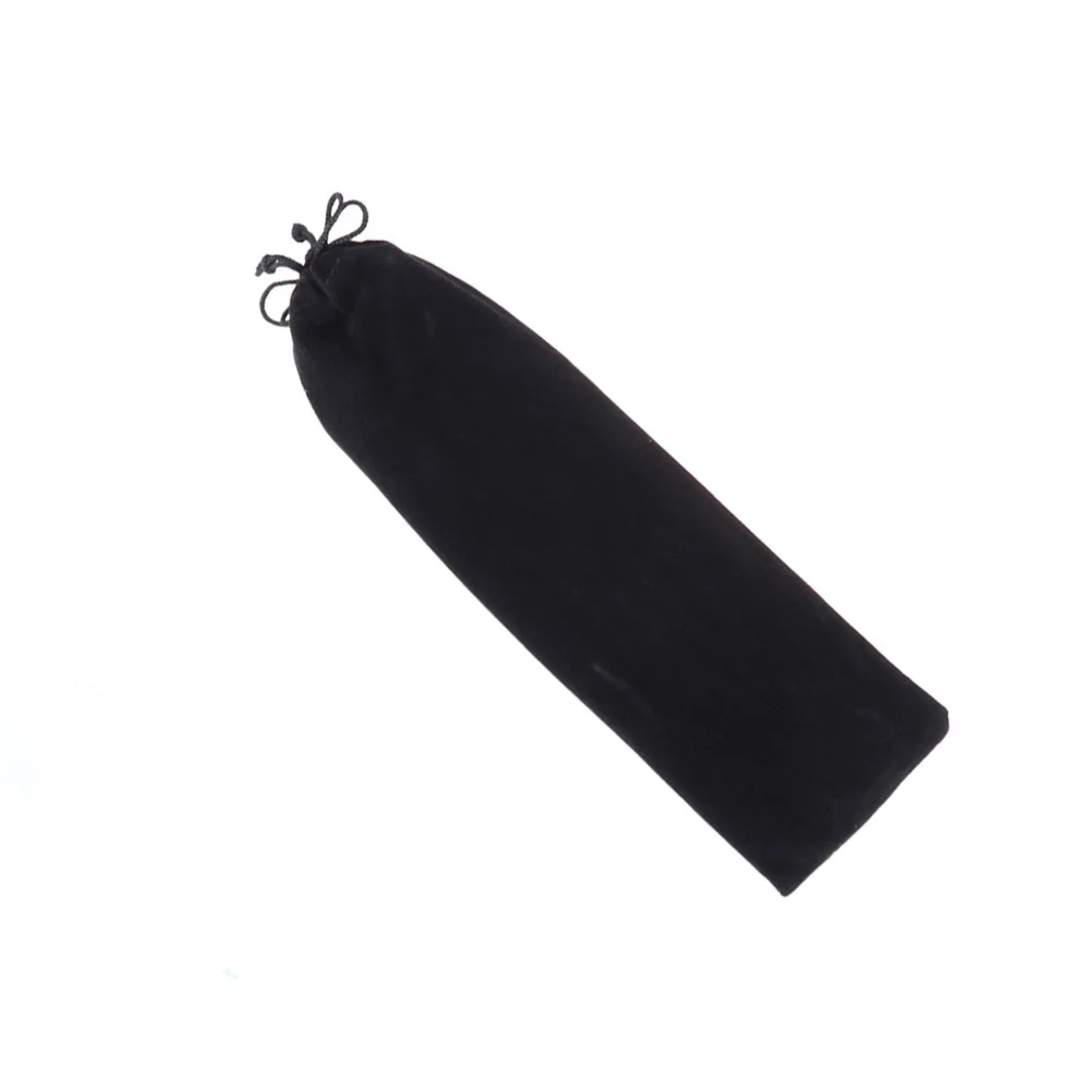 

Black Flannel Pouch Bag for Reusable Straws Lightweight Foldable Storage Case Drinking Straw Bag Kitchen Bar Supplies Easy to