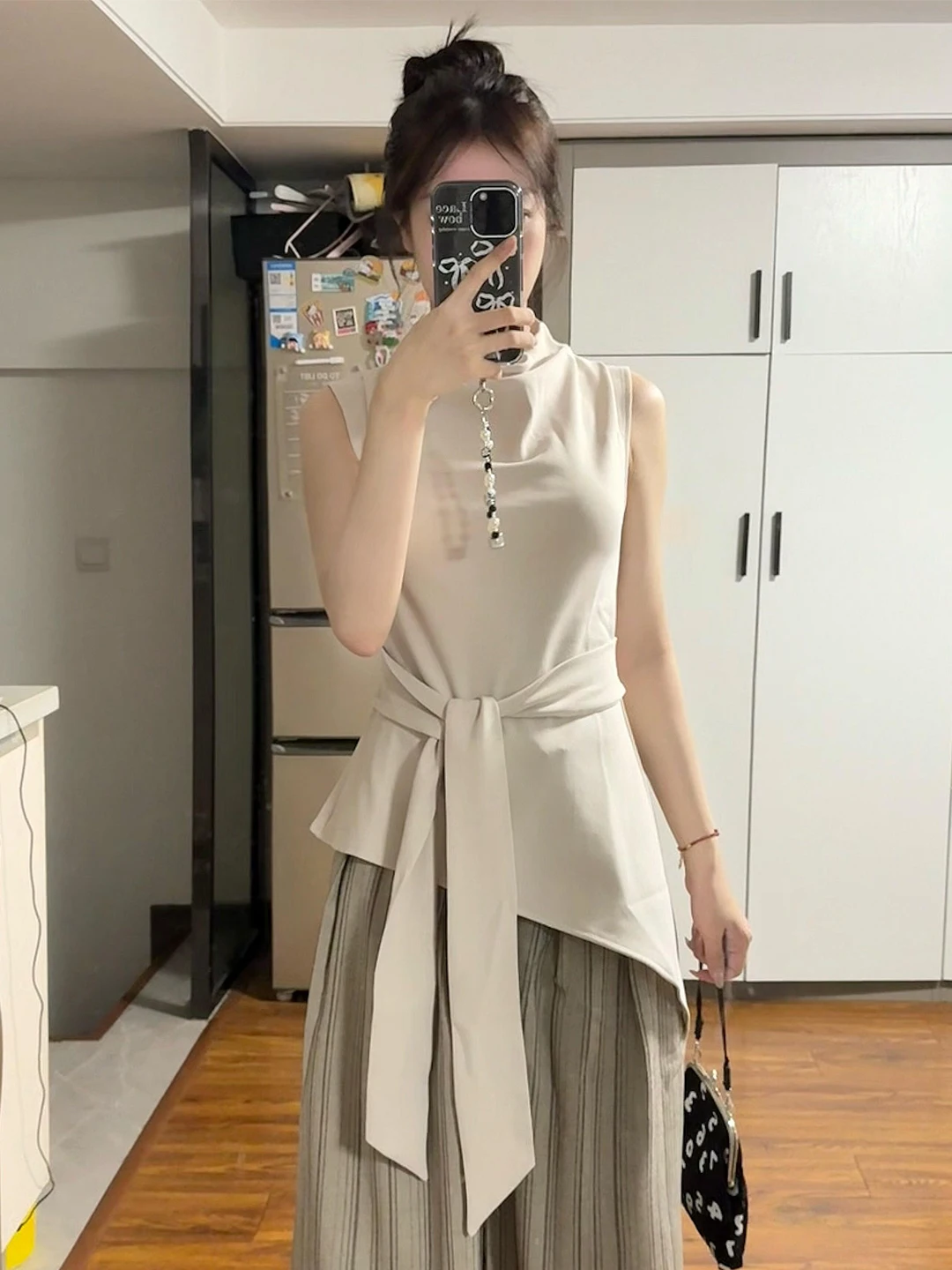 

Korean Style Casual High Waist Wide Leg Pants T-Shirt Set Summer Season Loose Fit Top Bottoms Two-Piece Outfit Casual Wear