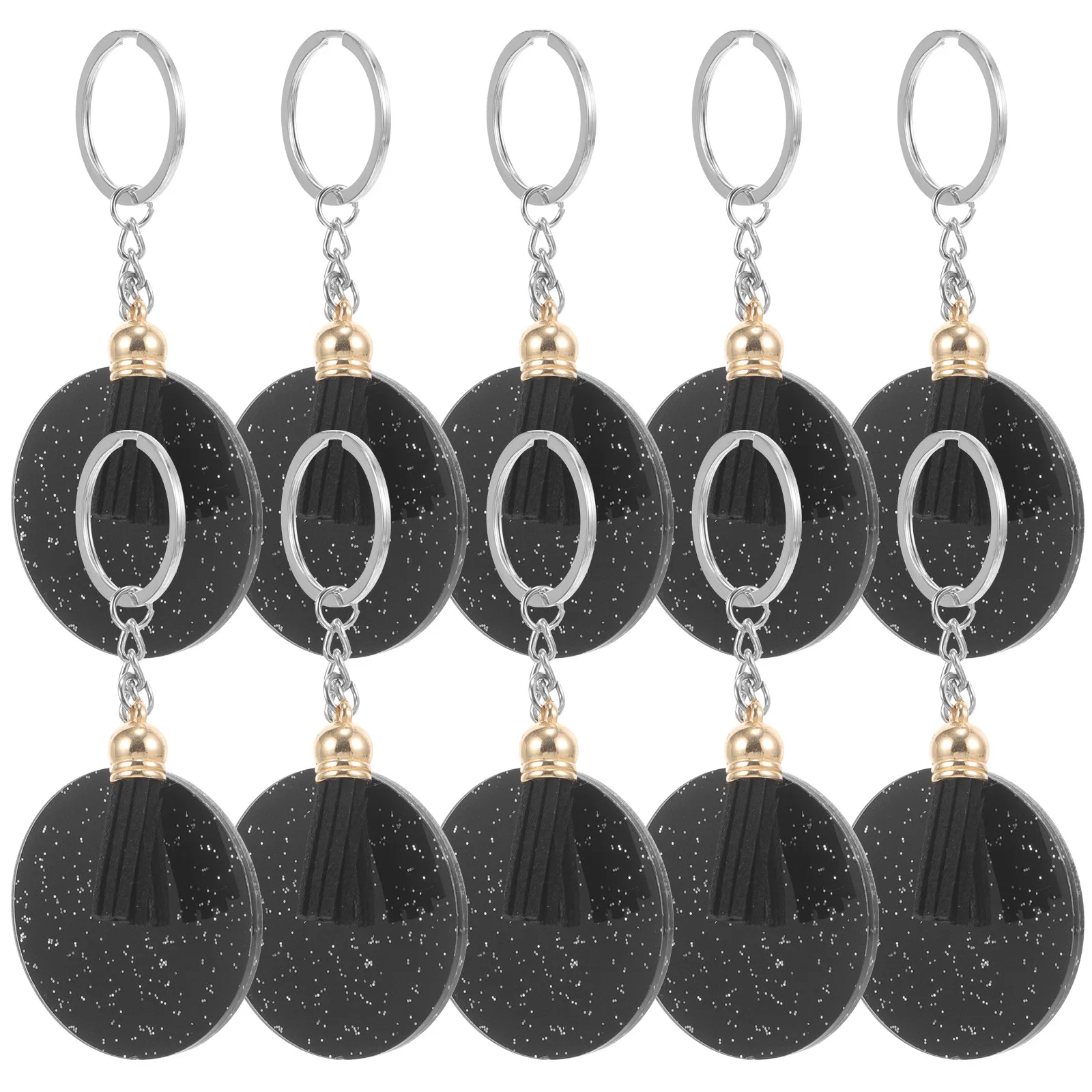

10 Pcs Acrylic Key Ring Keychains Diy Charm for Crafts Hotel Blank Pendant Engravable