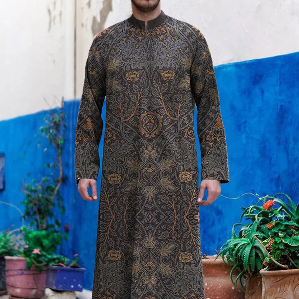 Moslim Gewaden Mannen Kleding Kaftan Jubba Thobe Arabische Turkse Islam Dubai Musulman Homme Gewoonte Traditie Leisure Jurk Ramadan Gift