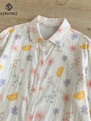 New Summer Cotton Yarn Long Sleeve Shirt, Women Lapel Cartoon Print Top, Mori Girl Casual Vintage Loose Blouses, Autumn T47986QM