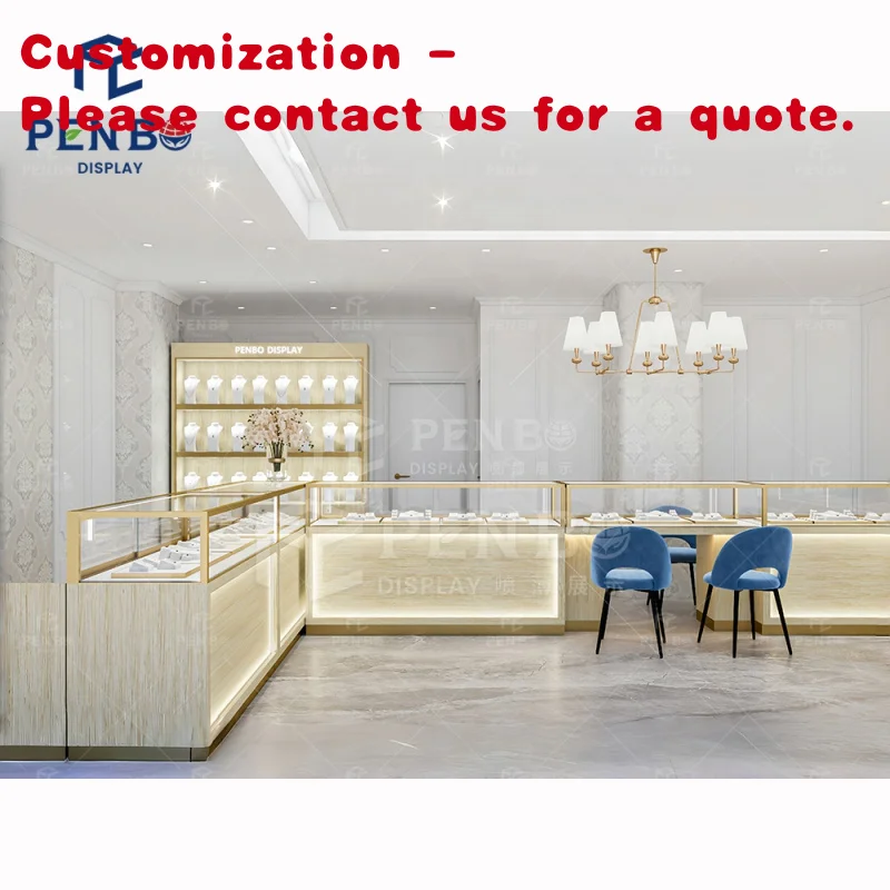 custom.Graceful Shopping Mall Fixture Jewelry Display Showcase Custom Led Lighting Jewelry Shop Cabinet Display Counter fo