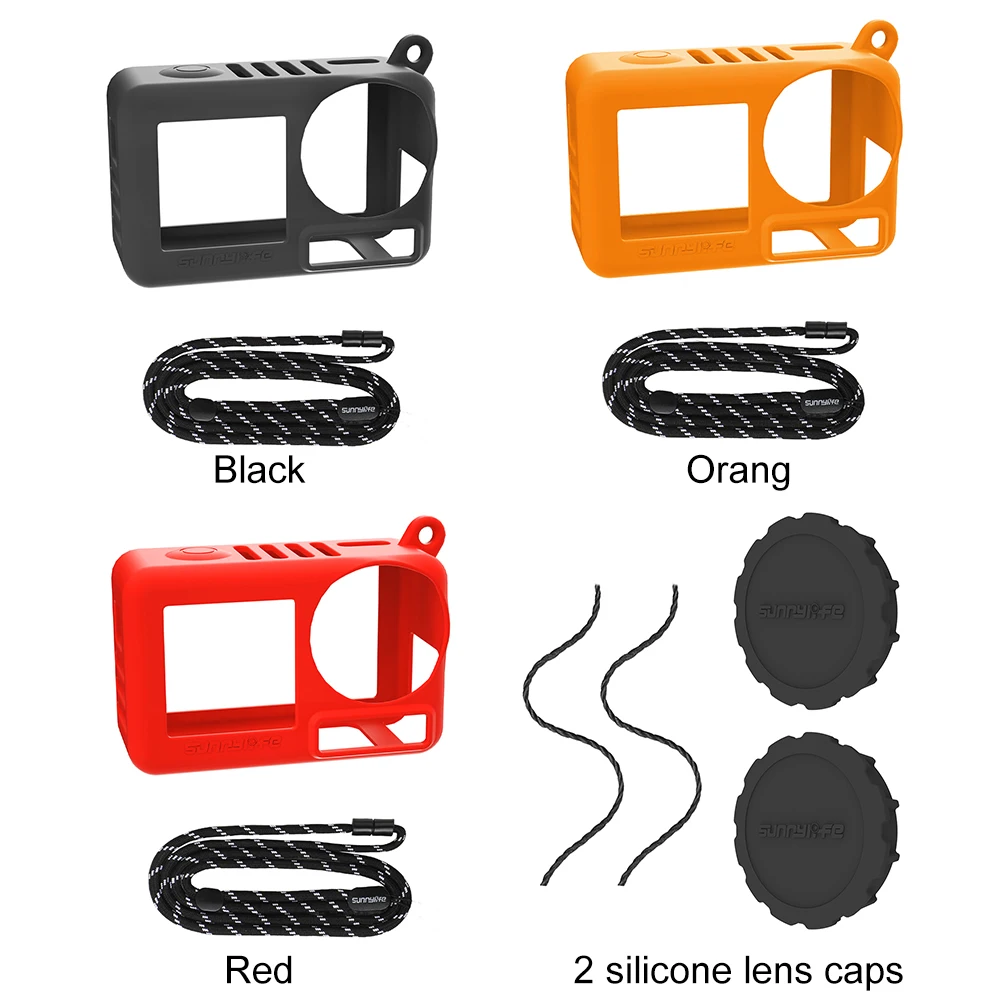 Funda protectora de silicona con cordón, funda de piel a prueba de arañazos para cámara, accesorios para DJI Osmo Action 5 Pro