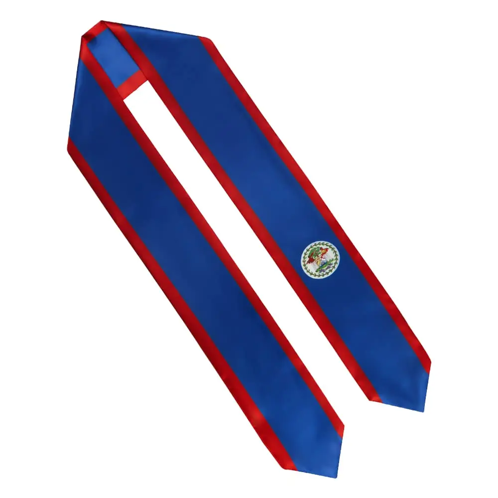 

Belize Flag 180*15CM Graduation Sash Stole Scarf Double Sided for Study Aboard International Class Of 2024