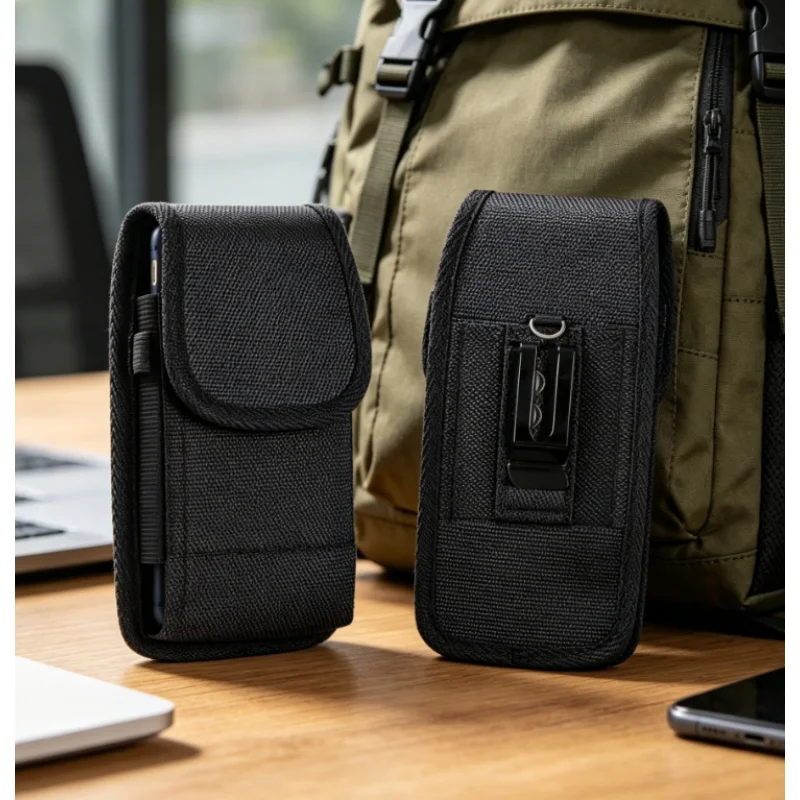 Tactical Cell Phone Pouch Holster with Free D Shaped Buckle Protable Wallet Card Waist Pack Outdoor Carrying Case Sports Nylon