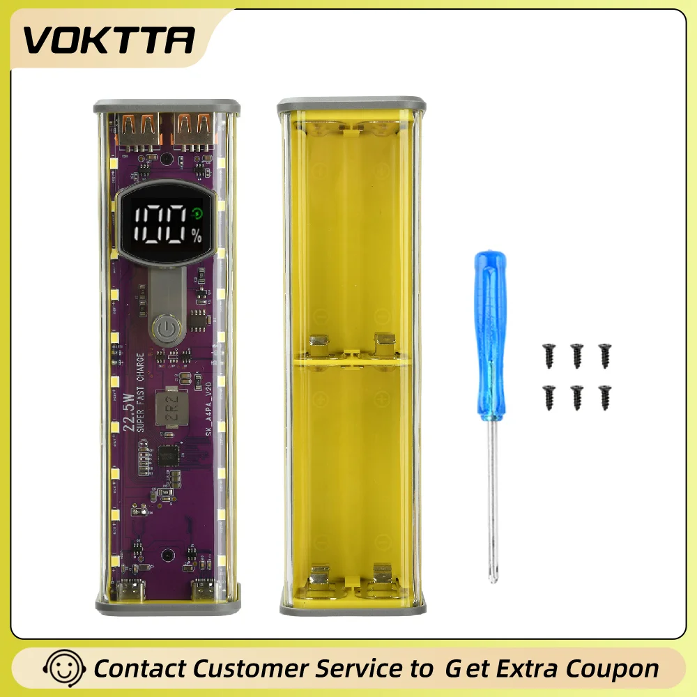 18650 علبة بنك الطاقة لتقوم بها بنفسك عدة 8 خلايا غطاء شفاف بدون لحام مع تنظيم الجهد متعدد الحماية صغيرة