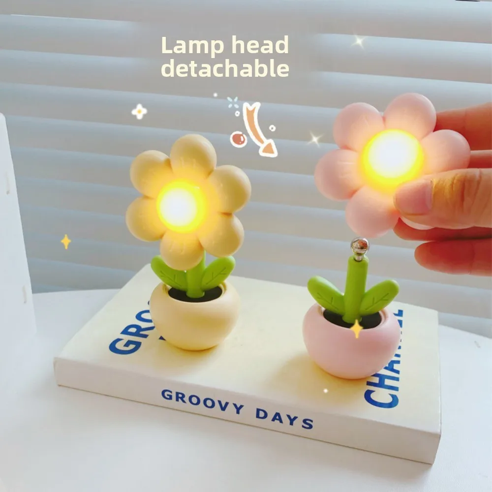 Cute Mini Flower Night Light: Creative Cream Glue DIY Bedside Ornament Graduation Gift Table Lamp for Bedroom Decor