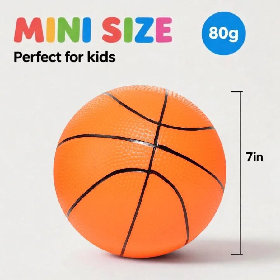 Bola Basket Mini 3 Buah Ukuran 7 Inci Set Bola Basket Kecil Ukuran 3 dengan Jarum Pompa Sempurna untuk Ring Basket Mini Permainan Luar Ruangan dan Dalam Ruangan Luar Biasa