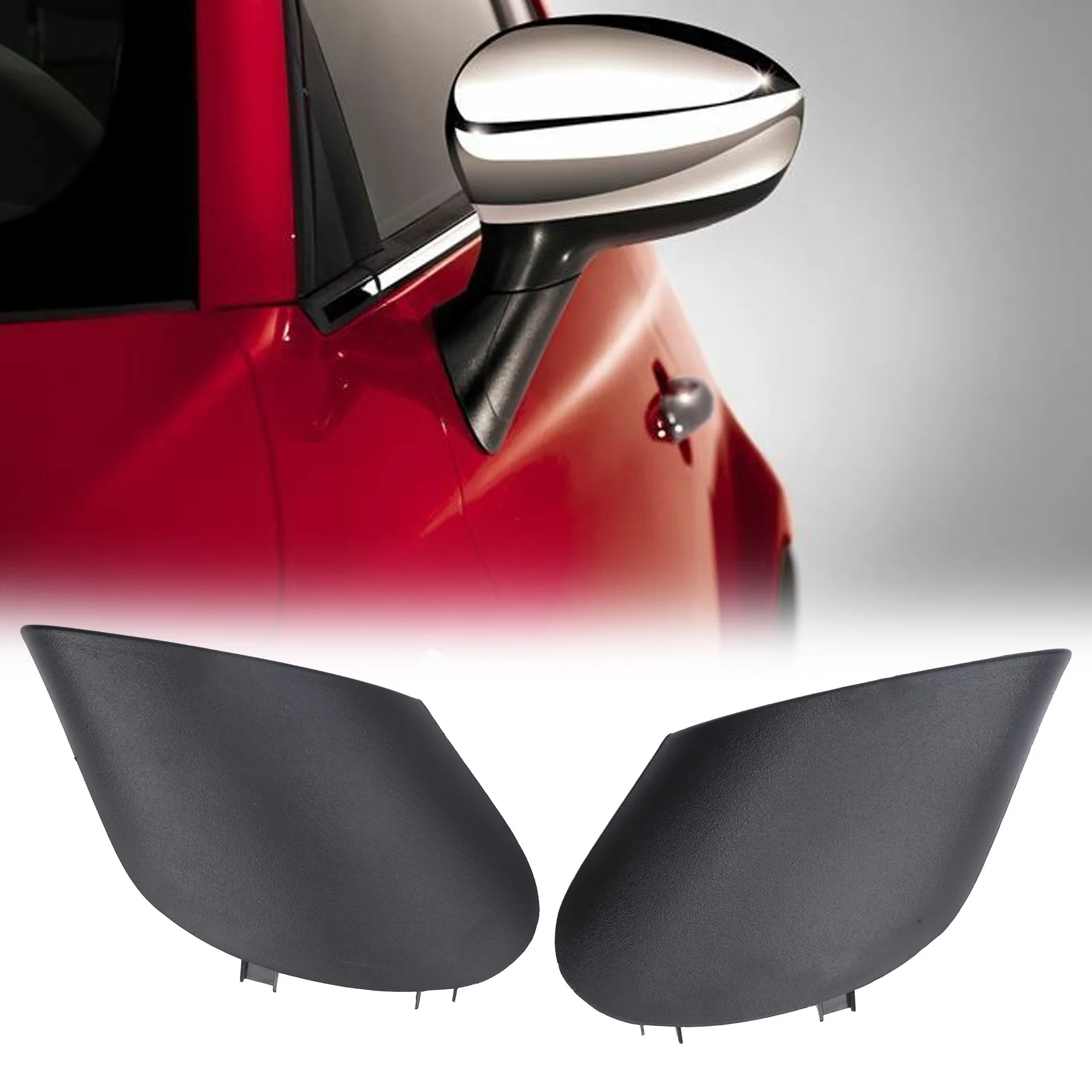 Pair Side Mirror Arm Cover 0735642839 Left/Right Replacement for Fiat 500 Convertible