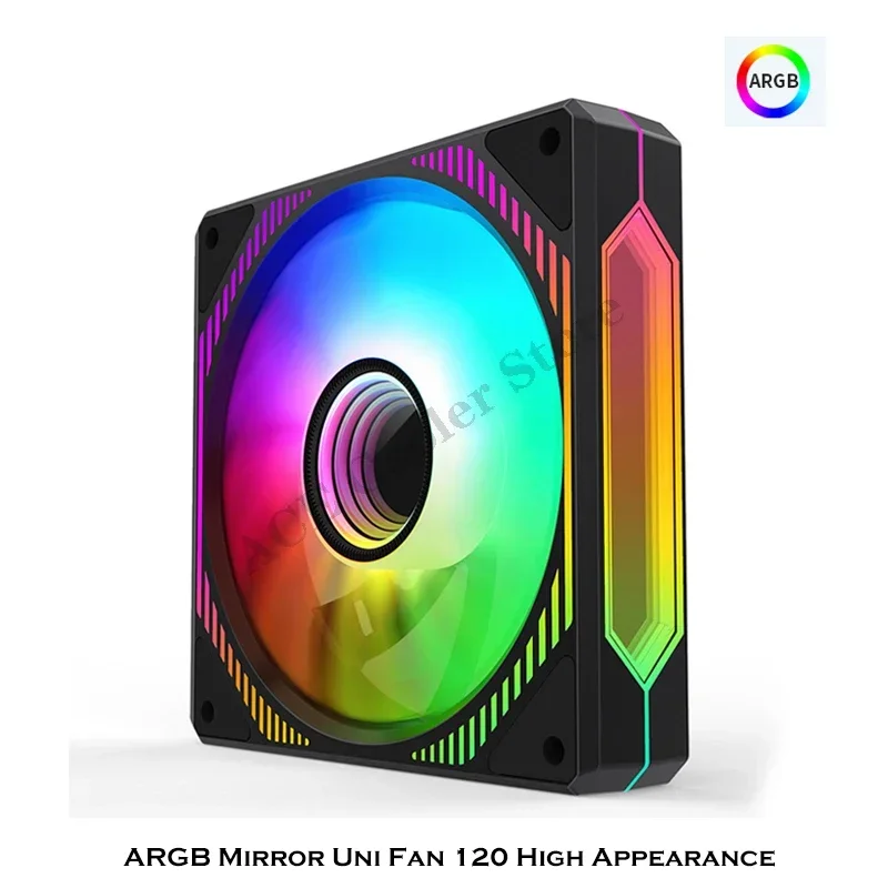 120MM Infinite Mirror Uni Fan ARGB & PWM Silent & High CFM Cableless Computer Case Fan, Not Lian Li Fan