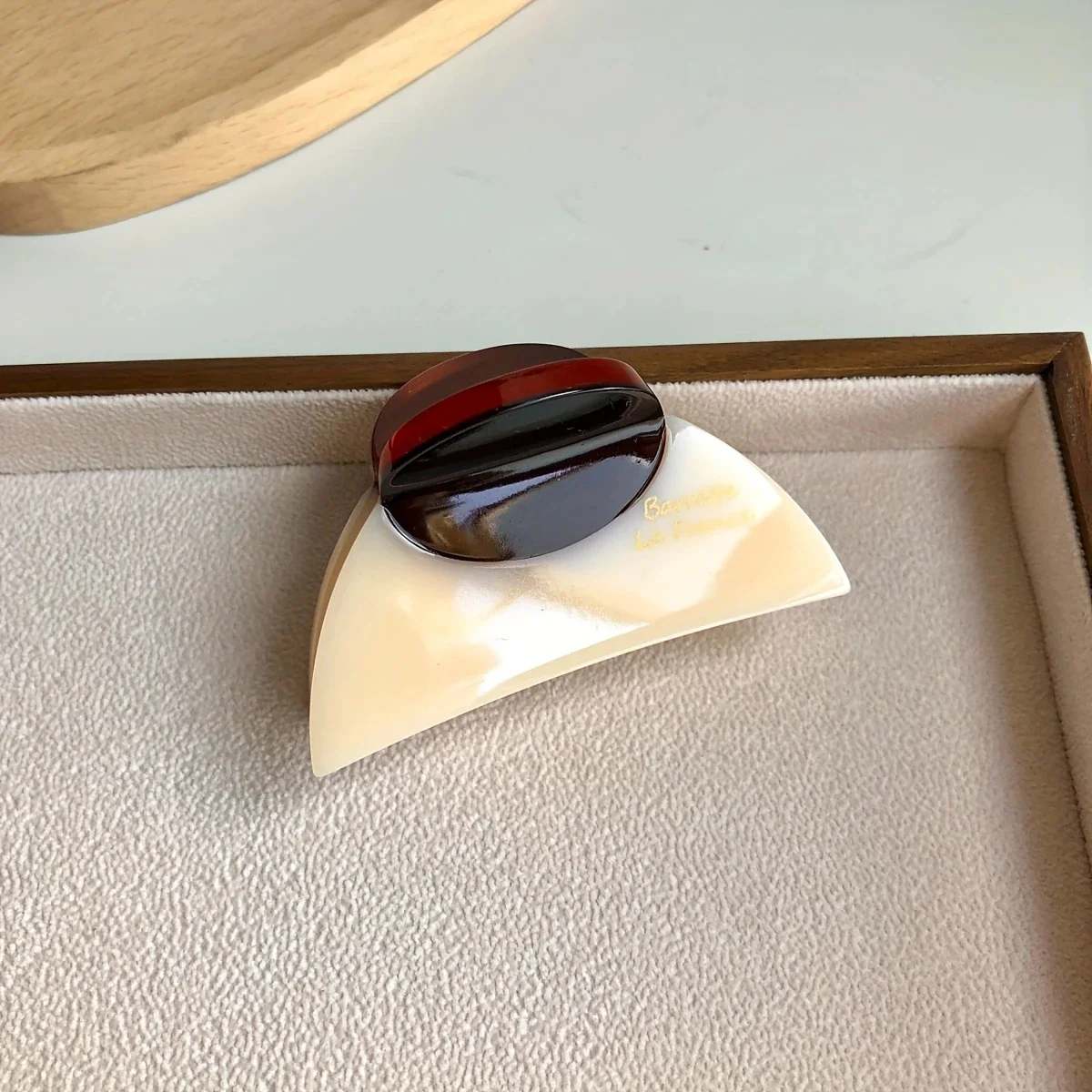1 Stück elegante französische Vintage-Haarspange, zweifarbig, mit Holzmaserung und marmoriertem Design, perfekt für lässige, tägliche Ankleide, niedliche Haarspangen – Detail 8