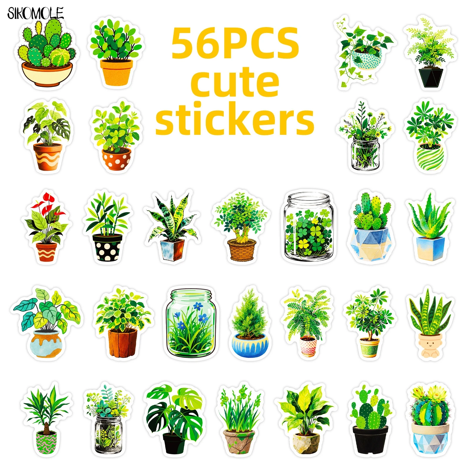 10/30/56 قطعة ملصقات الكرتون النباتات الخضراء الجمالية الصبار السحلية ملصق مائي DIY بها بنفسك محمول الغيتار سكيت مقاوم للماء الكتابة على الجدران ملصق