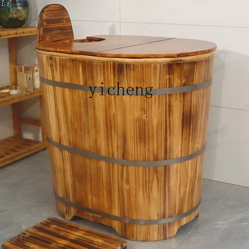 ZK beauty salon heightening  of bathing, wooden bucket thickening, adult household solid wood whole body fumigation bucket