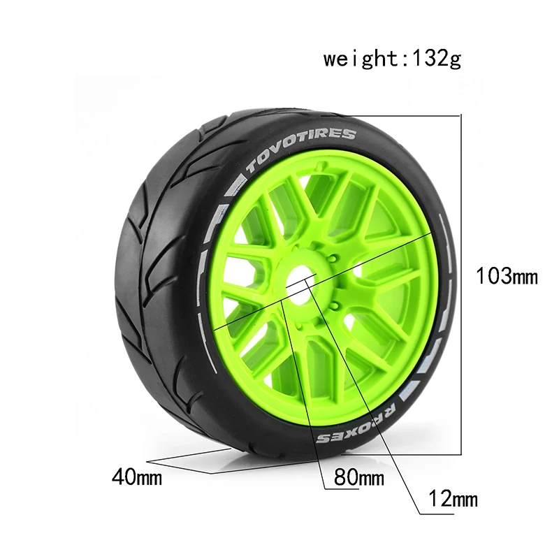 4pcs Short Course Truck Tires Tyre Wheel 17mm Adapter For 1/8 pull WRC Feishen Ping Run GT tire racing highway