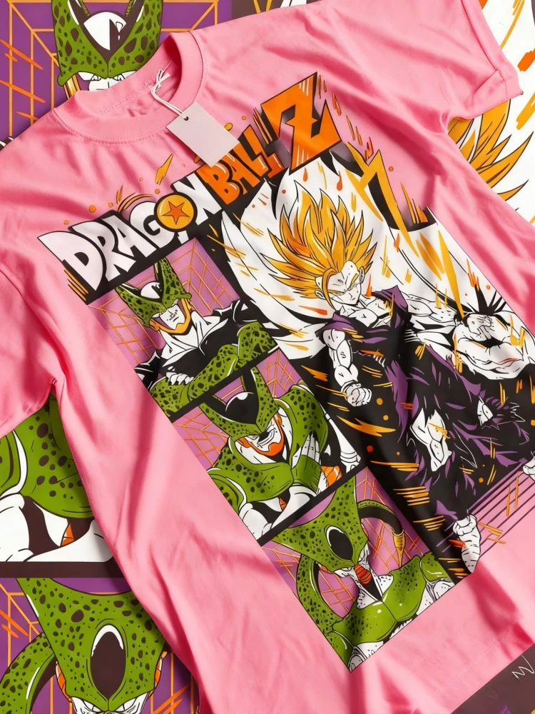Dragon Ball Anime Son Gohan Super Saiyan 2 Retro Neutraal T-shirt Anime Liefhebber Patroon T-shirt Manga Shirt Puur Katoen Top
