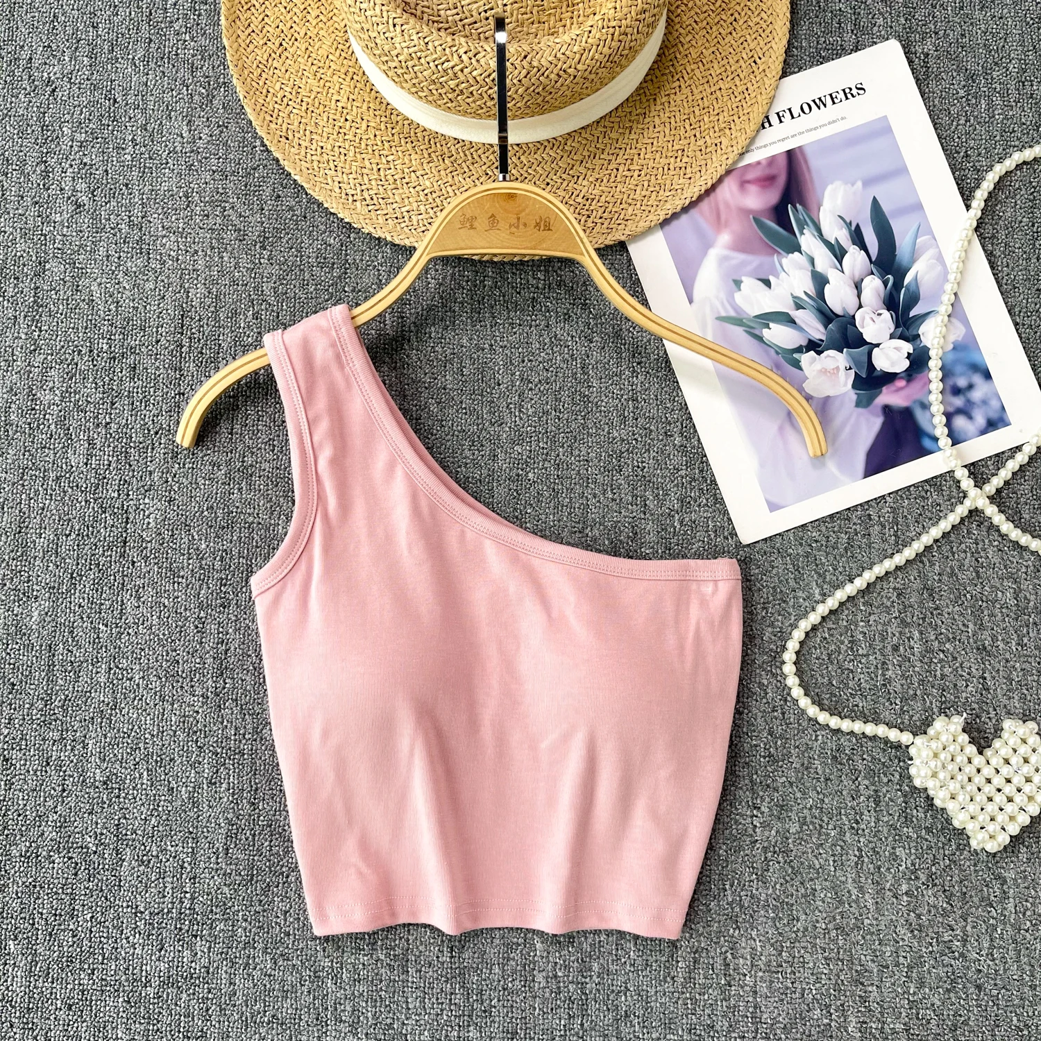 Women Chic Solid Camis Slim One Shoulder Tank Top Basic Hot Sexy Korean Fashion Off Shoulder Summer Women Crop Top