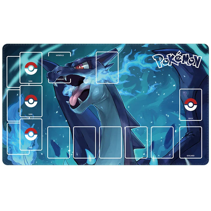 60X35Cm New Cartoon Pokemon Bulbasaur Lucario Ptcg Battle Card Table Mat Pikachu Cool Single Player Battle Board Game Mat Gift