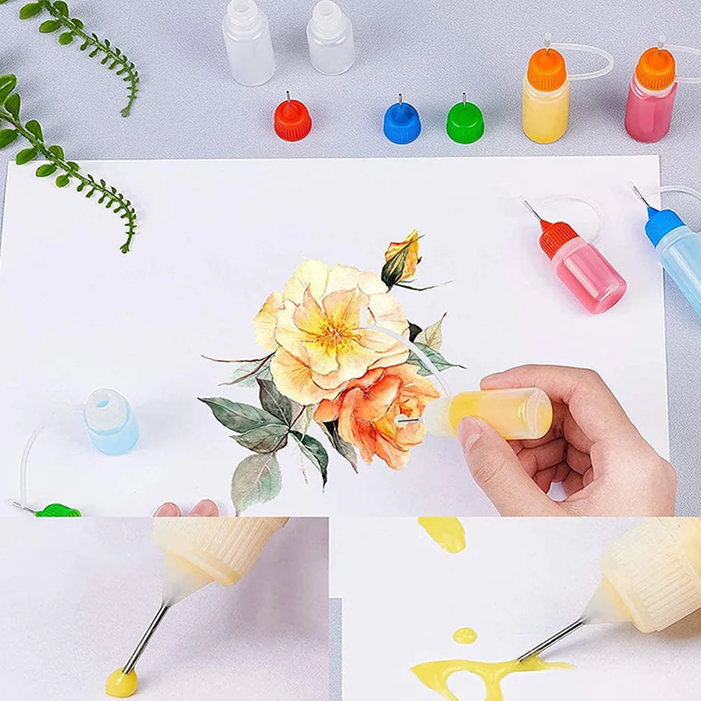 

10pcs Plastic Oil Container Pointed Nozzle Bottles Precision Glue Squeeze Liquid Dispenser For Diy Crafts Repair Work Household