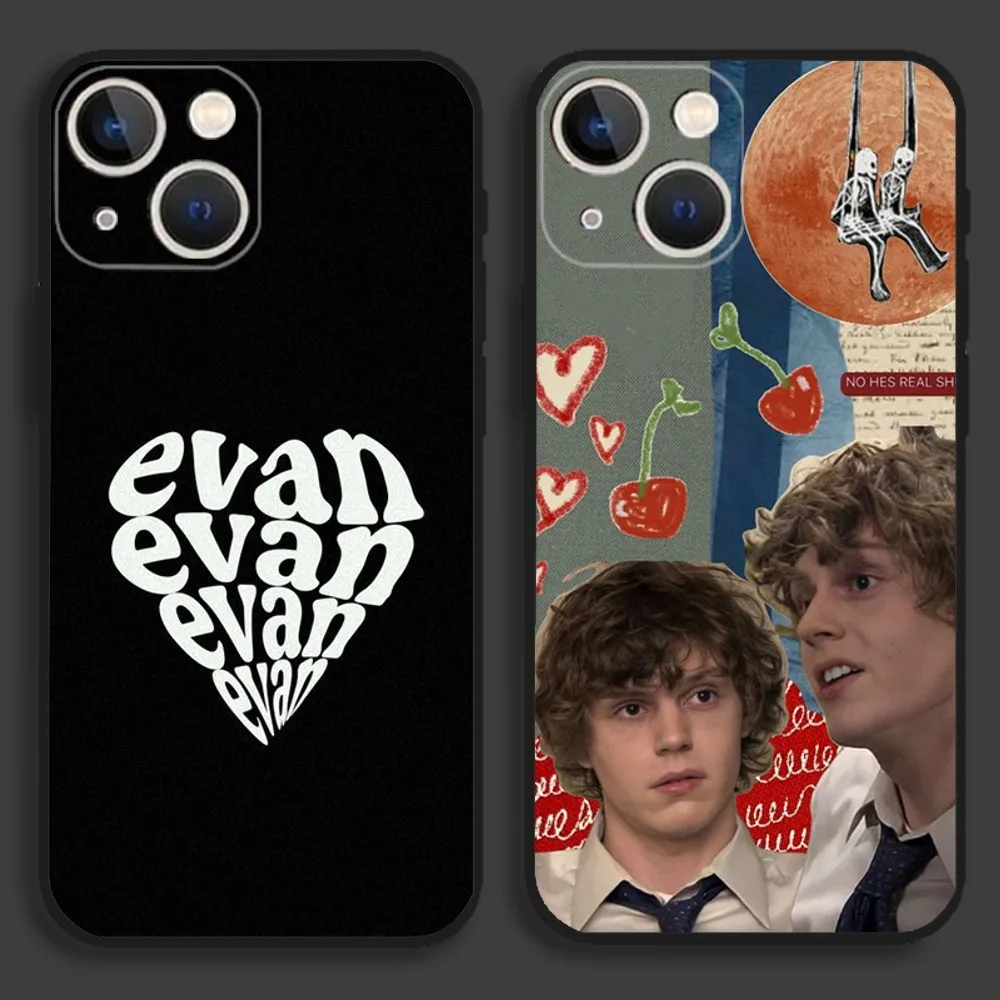 

E-Evan Peters Phone Case For iPhone15,14,13,12,11,Pro,Max,Plus,Mini,X,XS,XR,8,7,6,S,Plus,SE Soft Black Case