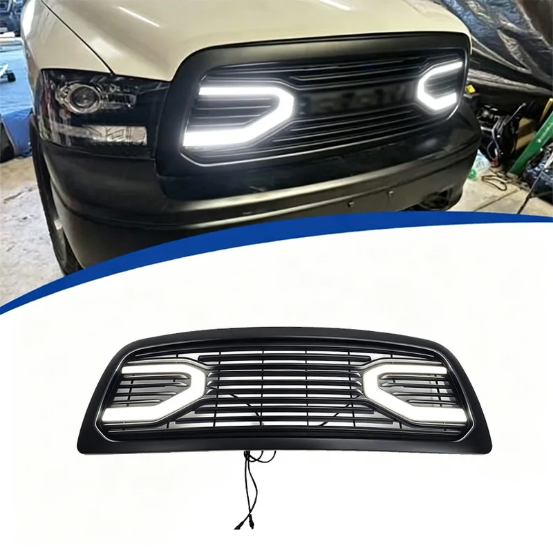 For 2009-2012 Dodge Ram 1500, ABS Martin Style LED Illuminated Grille, Aftermarket Direct Fit Replacement