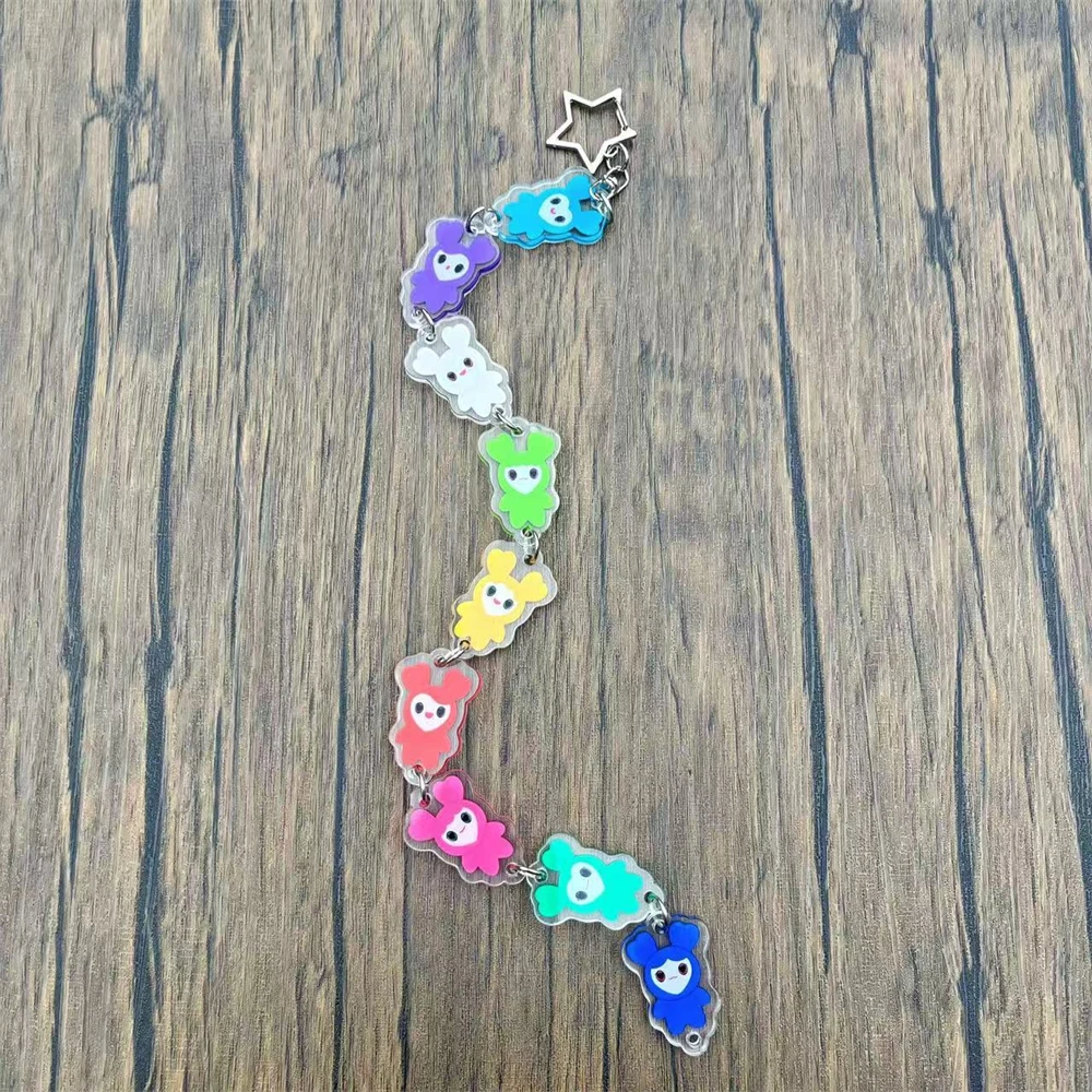 KPOP TW Cute Keychain Cartoon Figure Acrylic Long Chain Pendant Keyring Bag Accessories Sana Mina Momo DaHyun JiHyo Fans Gift