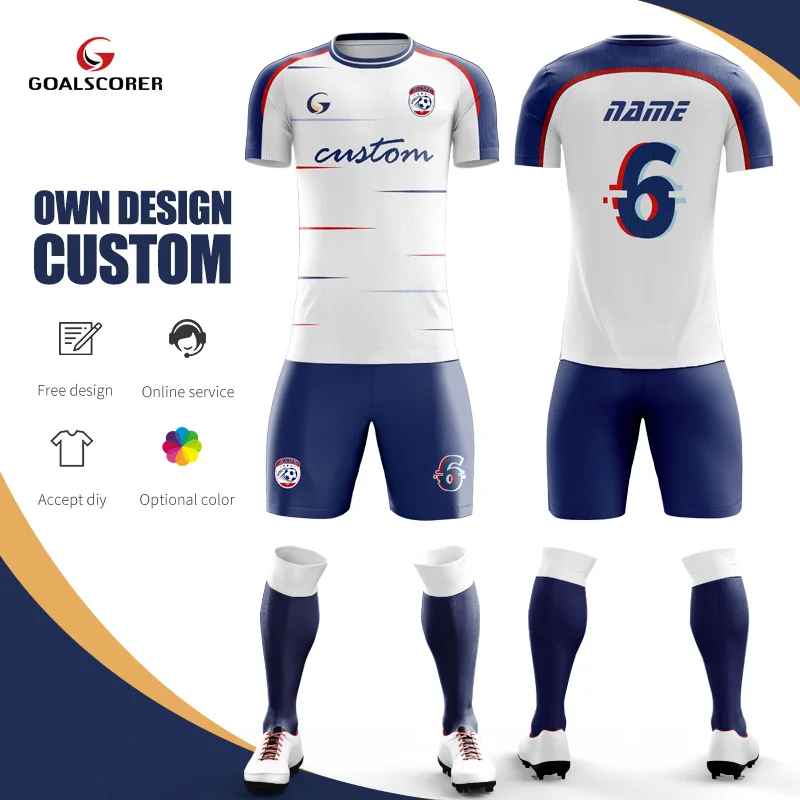 

Sublimtion Custom Cheap High Qualtiy Black And White Football Uniform 1 Piece Minimum Order Soccer Jersey Set For Men's M930